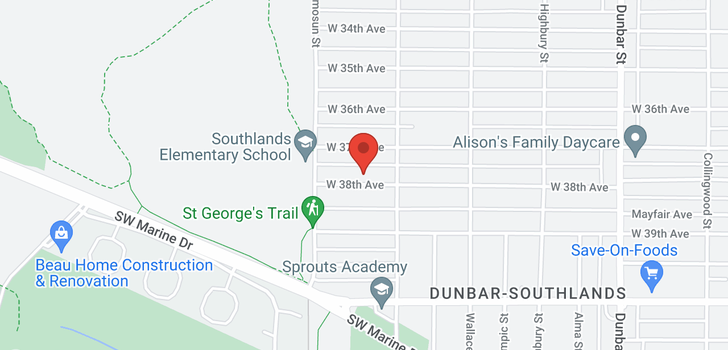 map of 4039 W 38TH AVENUE